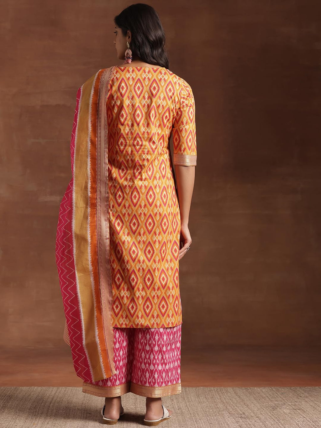 Libas WomenS Cotton Kurta Set (36618H_Orange