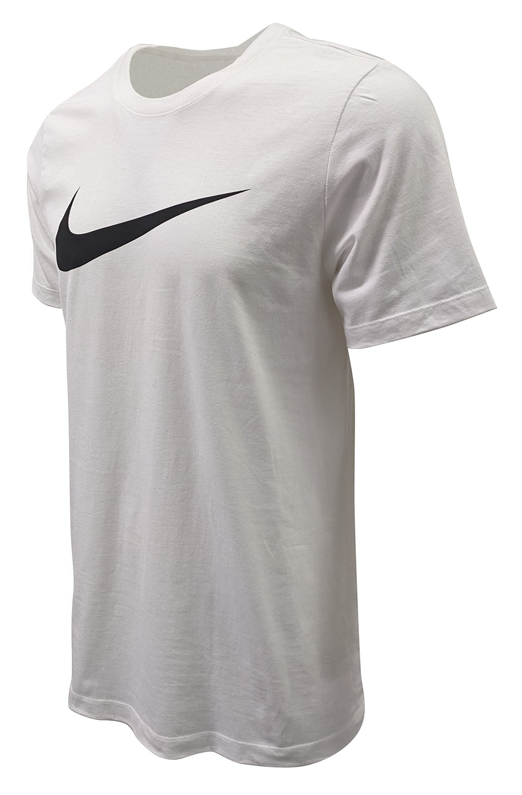 Nike Men's Sportswear Swoosh T-Shirts (Large, White (Black Logo))