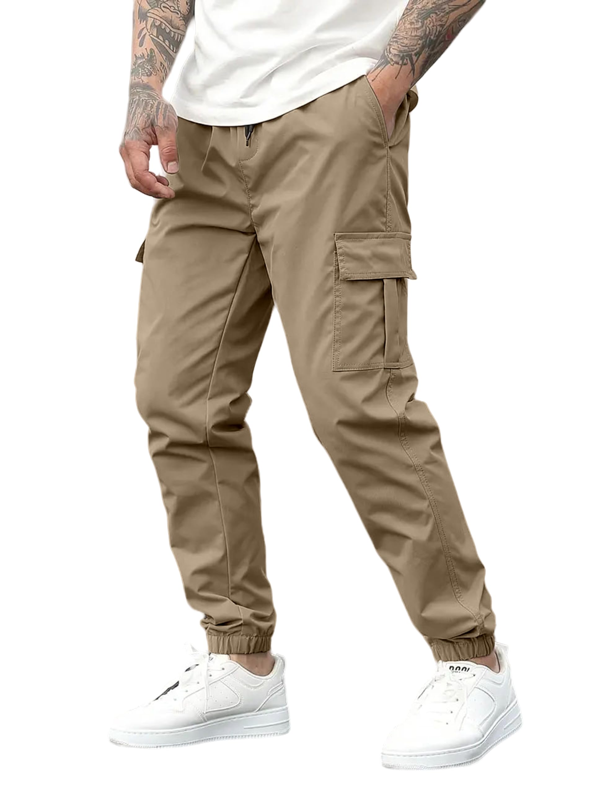 IndoPrimo Men Cargo || Men Cargo Pants || Men Cargo Pants Cotton || Cargos for Men (in, Alpha, 2XL, Regular, Standard, Cream)