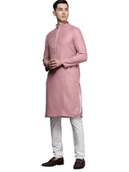 Manyavar Kurta Set For Men, Full Sleeves Mandarin Collar Ethnic Kurta Set For Engagement, Wedding, Party Solid Kurta Set Blended