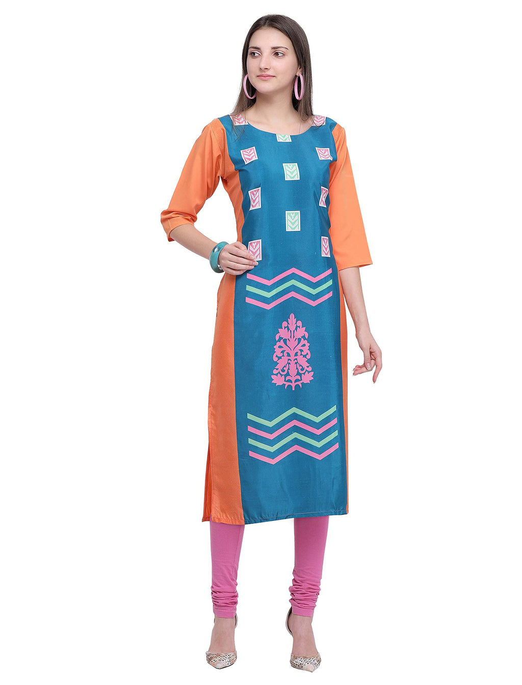 Pinkmint Women'S Crepe Regular Kurta (530102_Blue_Xxx-Large)
