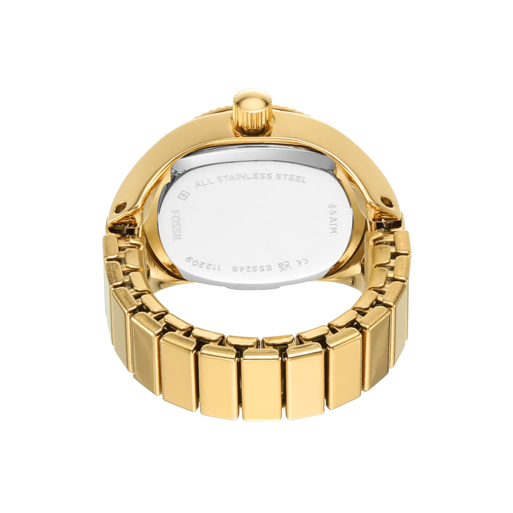 Fossil Women's Quartz Stainless Steel Two-Hand Watch Ring, Color: Gold (Model: ES5246)