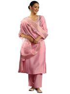 Libas WomenS Silk Blend Kurta Set (Gs983_Pink