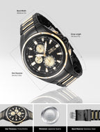 Invicta Men's Analog Quartz Watch with Stainless Steel Strap 47823, Black, Modern