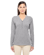 Ladies Perfect FitY-Placket convertible Sleeve Knit Top - WHITE - XS(D0102H7YE9T)