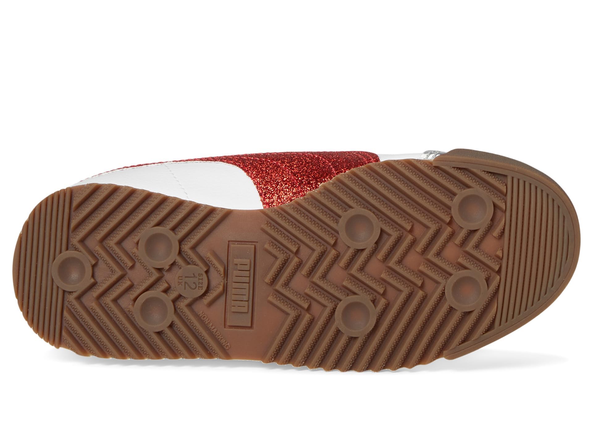 PUMA Roma Sneaker, White-for All Time Red Silver, 10.5 US Unisex Little Kid