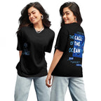 Bewakoof Women Cotton Graphic Printed Oversized T-Shirt_610991_Black_L