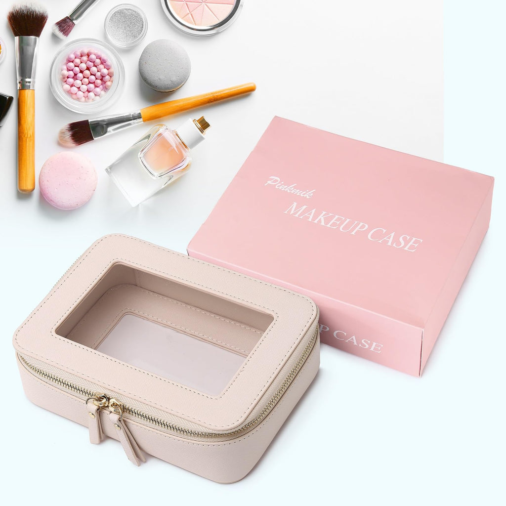 Pinkmik Clear Makeup Bag Travel Case Portable transparent Cosmetic Bag Clear Travel Toiletry Bag Skincare Bag Makeup Bag