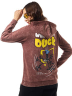 Bewakoof Official Dc Merchandise Daffy Duck WomenS Graphic Printed Regular Fit Full Sleeve Fleece Hoodies_625439_Maroon_S
