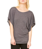 Ladies Flowy Draped Sleeve Dolman T-Shirt - BLAcK - S(D0102H7WH9X)