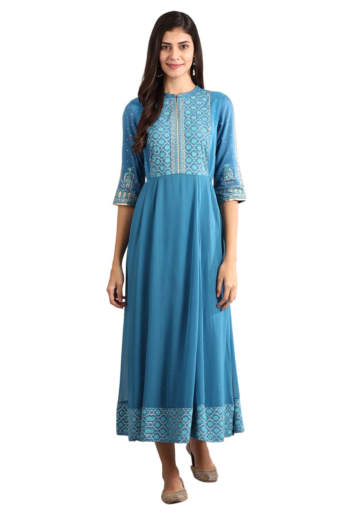 Aurelia WomenS Polyester Regular Dress (21Fea11376-501539_Blue_M)