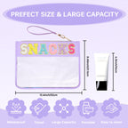 Burskit Chenille Letter Clear Zipper Pouch for Travel Preppy Patch Makeup Bag-Nylon Cosmetic Preppy Makeup Waterproof Organizer