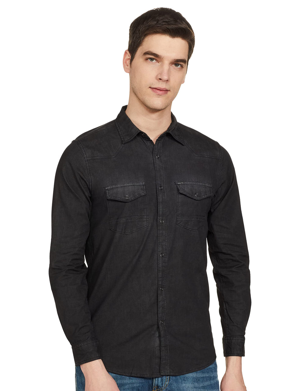 Pepe Jeans MenS Solid Regular T-Shirt (Pm306600Ua0_Stretch Denim-Grey_Xxl 2Xl)