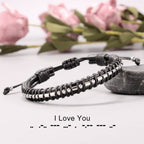 Btysun Dad Christmas Gifts, Dad Gifts Morse Code Bracelets from Daughter Son I Love You Gifts for Him Cool Christmas Gifts Handm