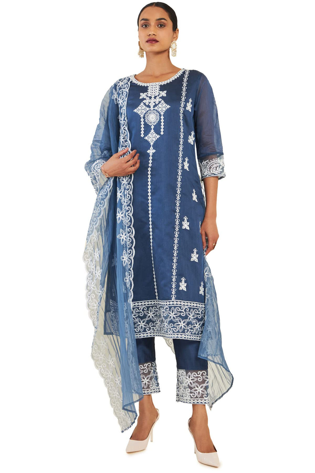 Soch Women Chanderi Floral Suit Set