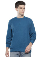 The Indian Garage Co Mens Relaxed Fit Self Design Sweatshirt
