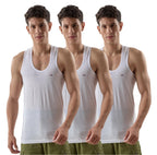 LUX VENUS Men s Cotton Vest (Pack of 3) (75) White