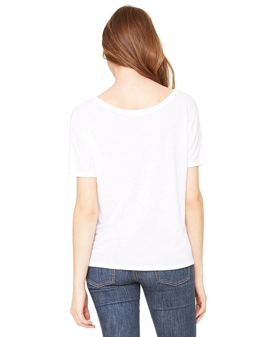 Ladies Slouchy T-Shirt - WHITE MARBLE - S(D0102H7W546)