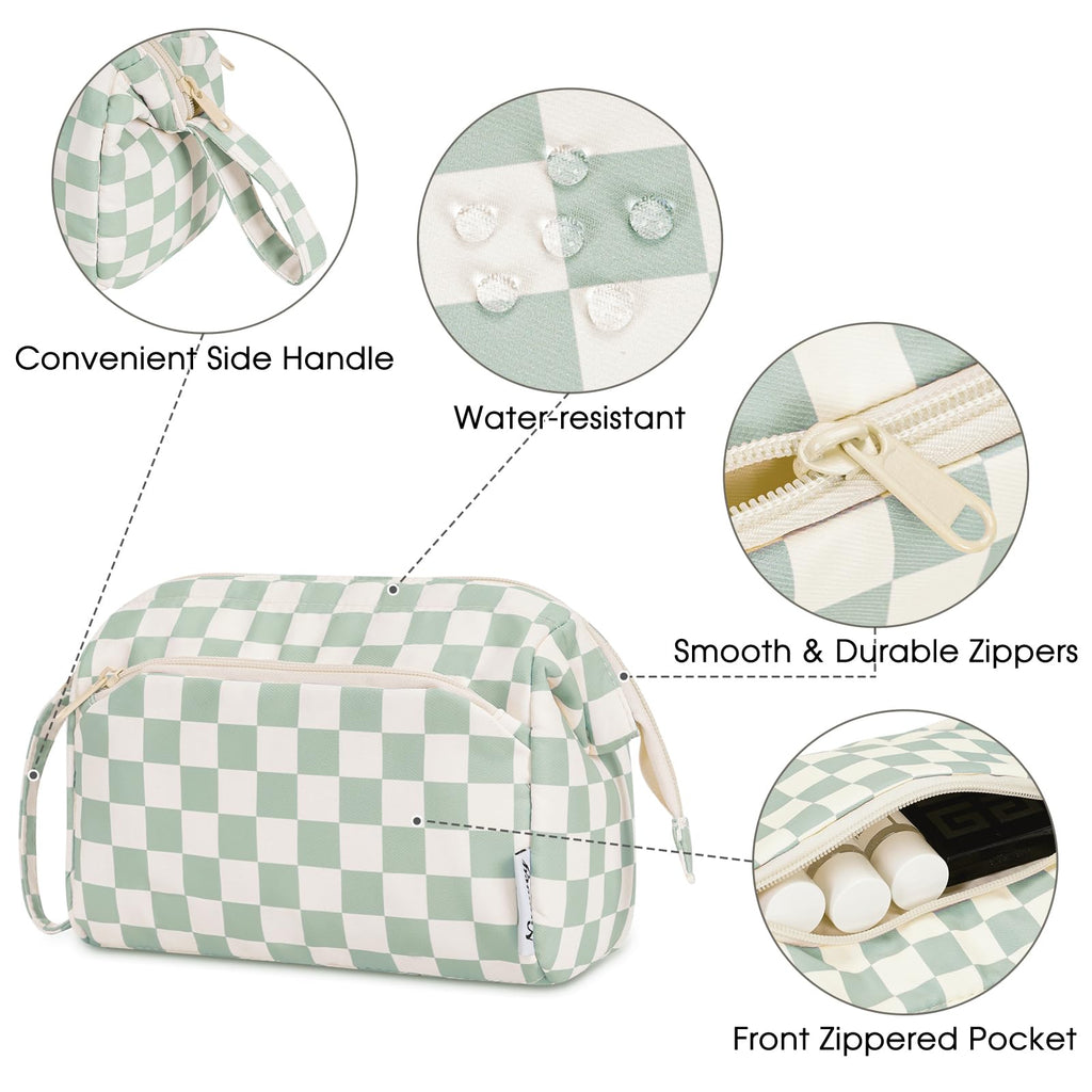 Narwey Large Women Makeup Bag Wide-open Make up Bag Travel Cosmetic Organizer Toiletry Bag for Cosmetics Toiletries Accessories