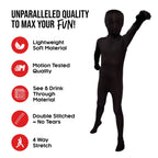 Morphsuits Kids Black Bodysuit Costume, Black Full Body Suit Halloween, All Black Costume Morph Suit Boys, Full Body Black Suit