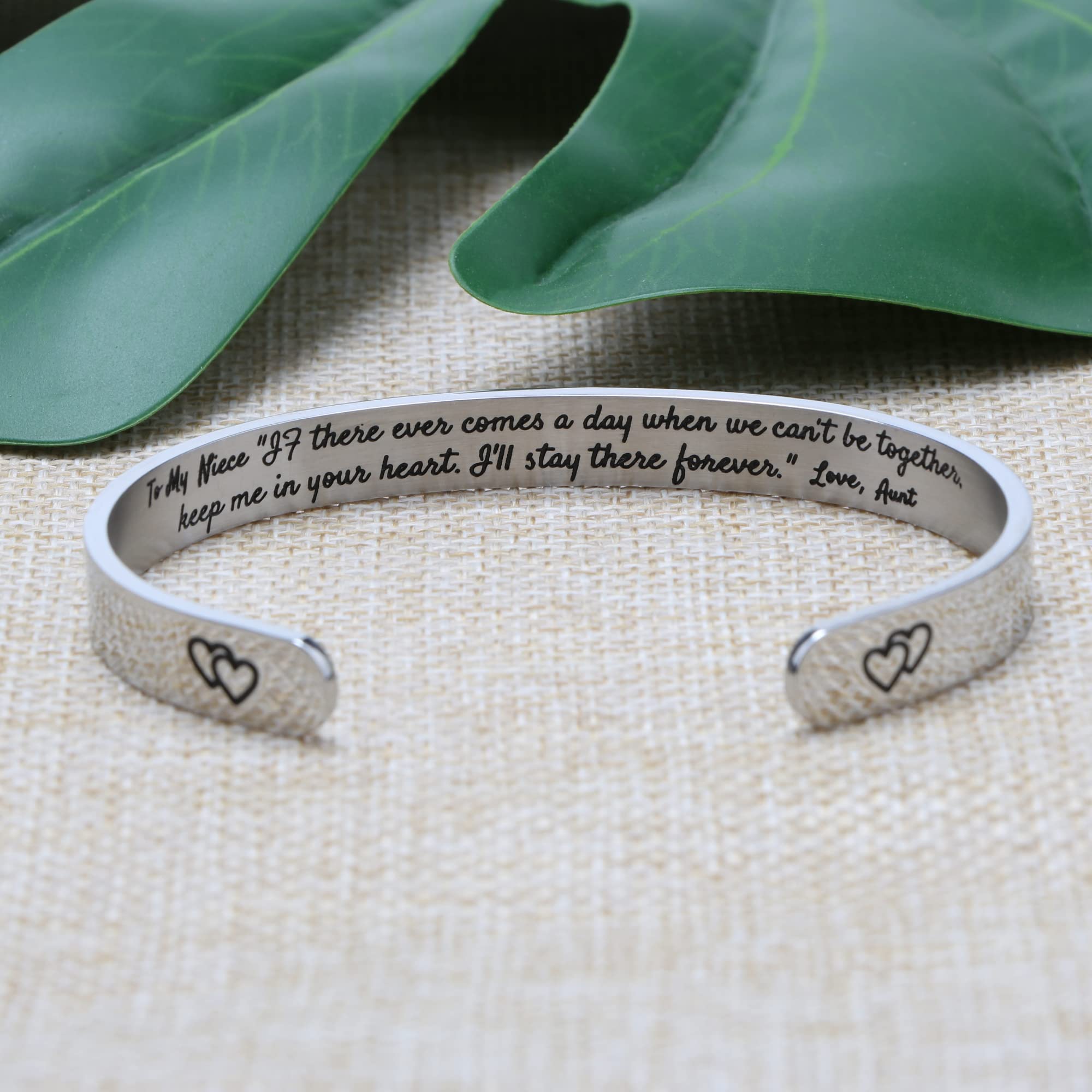 JoycuFF Niece Gifts from Aunt Auntie Niece Birthday Gift Ideas Inspirational Jewelry for Niece Personalized Engraved Stainless S