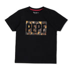 Pepe Jeans Boys Regular Fit Foil Printed T-Shirts Black
