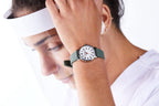 Speidel Scrub Petite Watch Made for Doctors, Nurses, EMT, Surgeons and Students w/Red Second Hand in Hunter Green