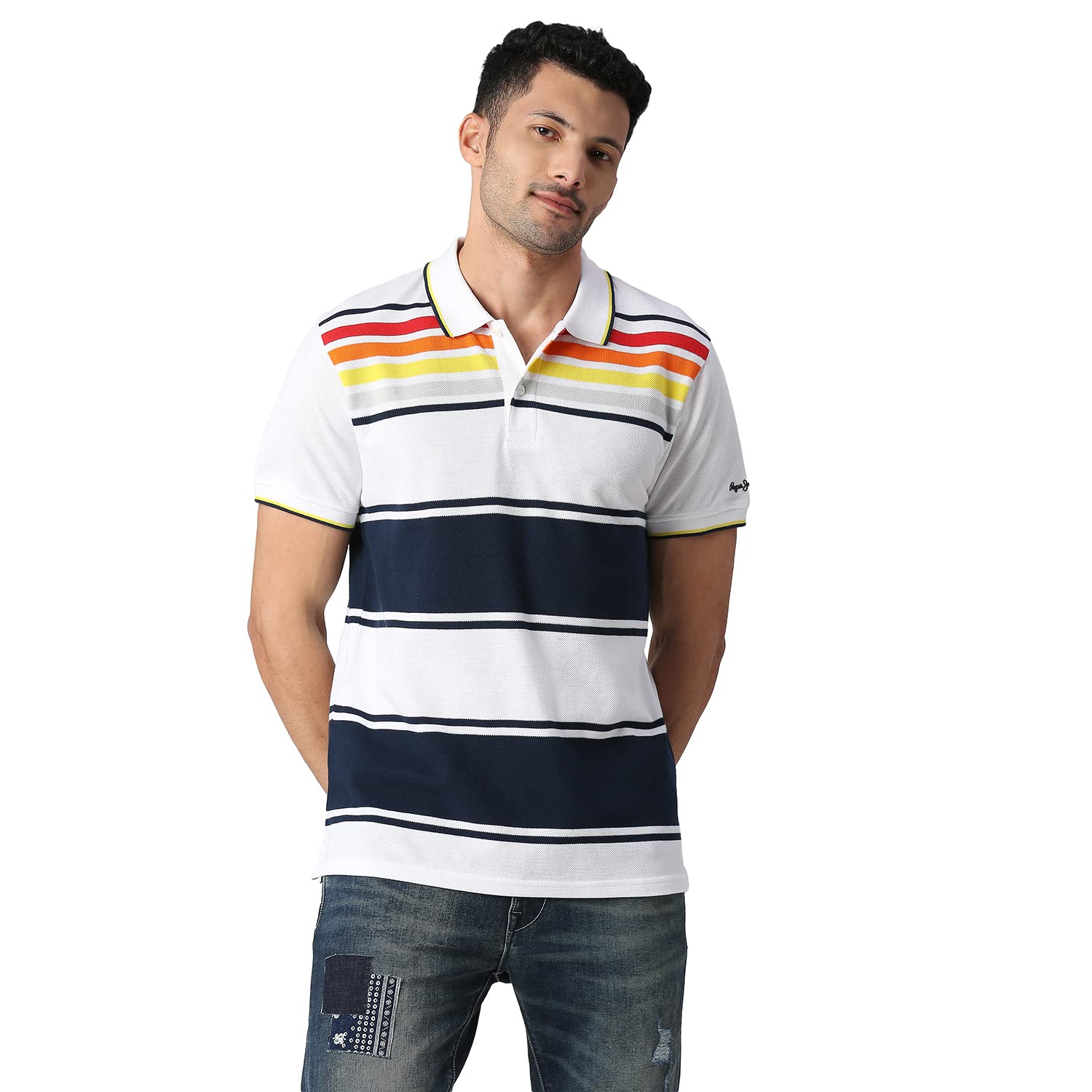 Pepe Jeans MenS Regular Fit T-Shirt (Pm542069800M_White