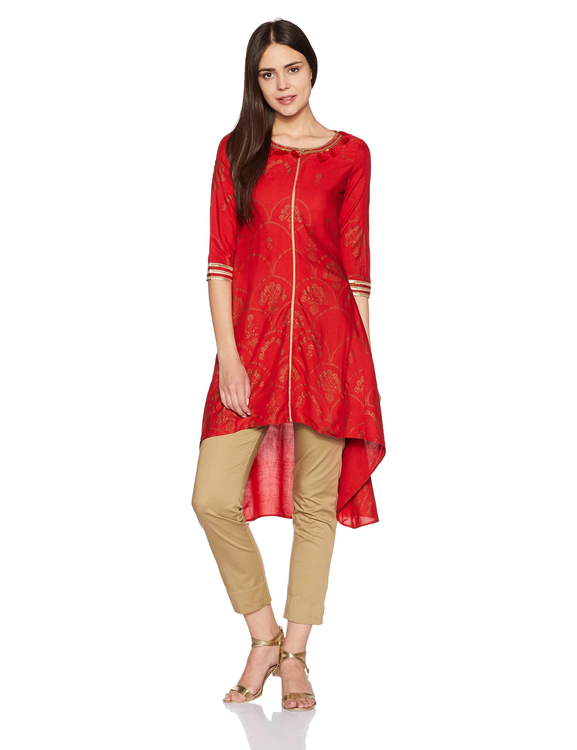 W For Woman Women'S Asymmetrical Hemline Kurta (17Au16986-50333_High Risk_16)