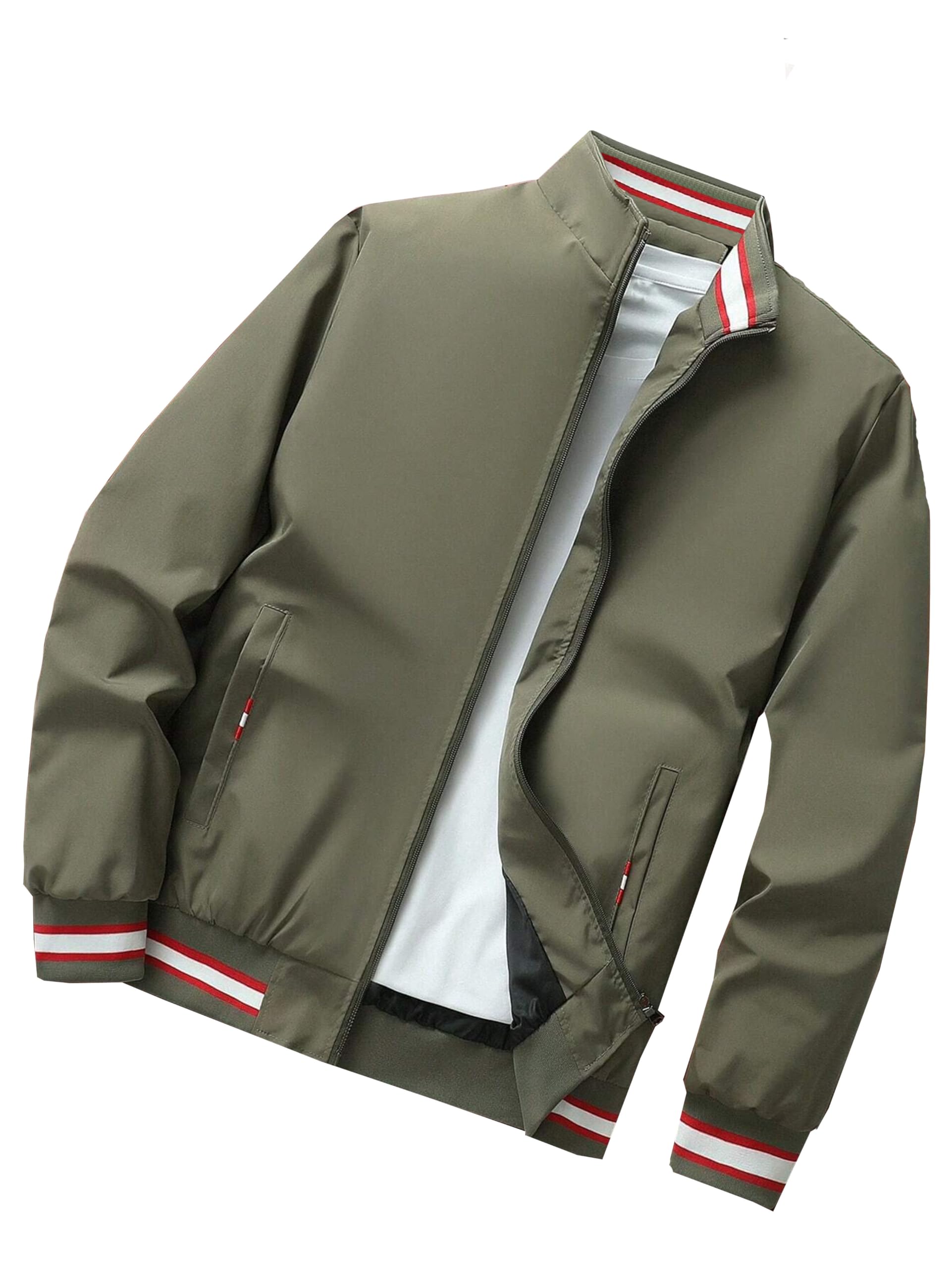 TAGAS Mens Bomber Polyester Standard Length Jacket MJ-9090-S_Green