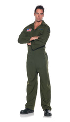 Men's Air Force Costume - Jumpsuit, Dark Green, One Size