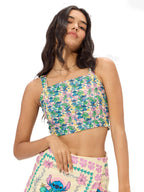 The Souled Store Official Lilo & Stitch Originals: Ohana Women and Girls Round Neck Sleeveless Cotton Blend Slim Fit Bralette To