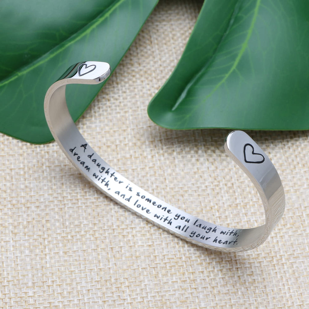 JoycuFF Inspirational Bracelets for Women Inspirational Cuff Bangle for Her with Engraved Message Christmas Birthday Gifts
