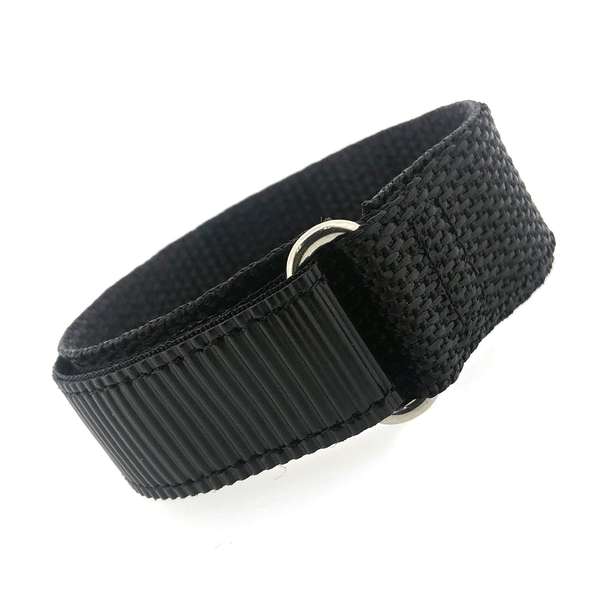 Tech Swiss Watch Band Nylon One Piece Wrap Sport Strap Black Adjustable Hook and Loop 18 millimeter