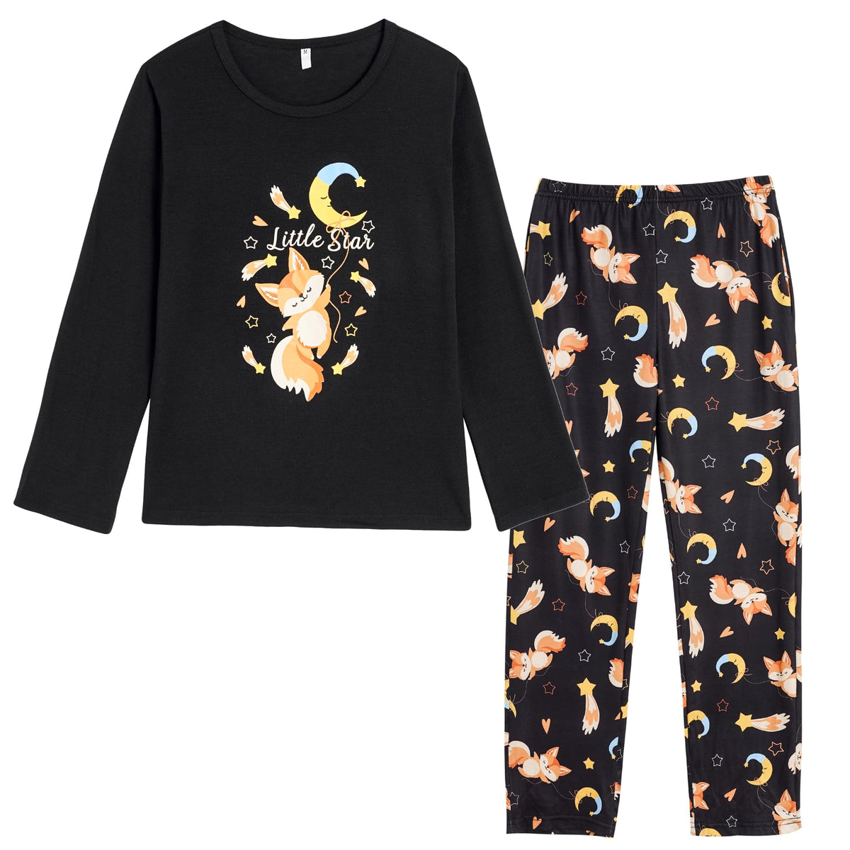 Hupohoi Big Girls Cute Bunny Pajama Sets Lovely Cartoon Sleepwear Winter Pjs Nighty, Rabbit, Moon Fox, 10 10