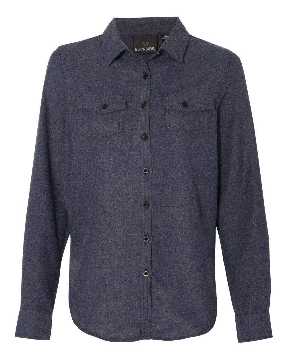 Burnside Ladies' Solid Flannel Shirt L DENIM