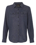 Burnside Ladies' Solid Flannel Shirt L DENIM