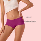 Enamor Innovations Invisi, All Day Comfort, Mid Waist Boyshorts Panty for Women - No Visible Panty Lines, Breathable, Sweat Wick