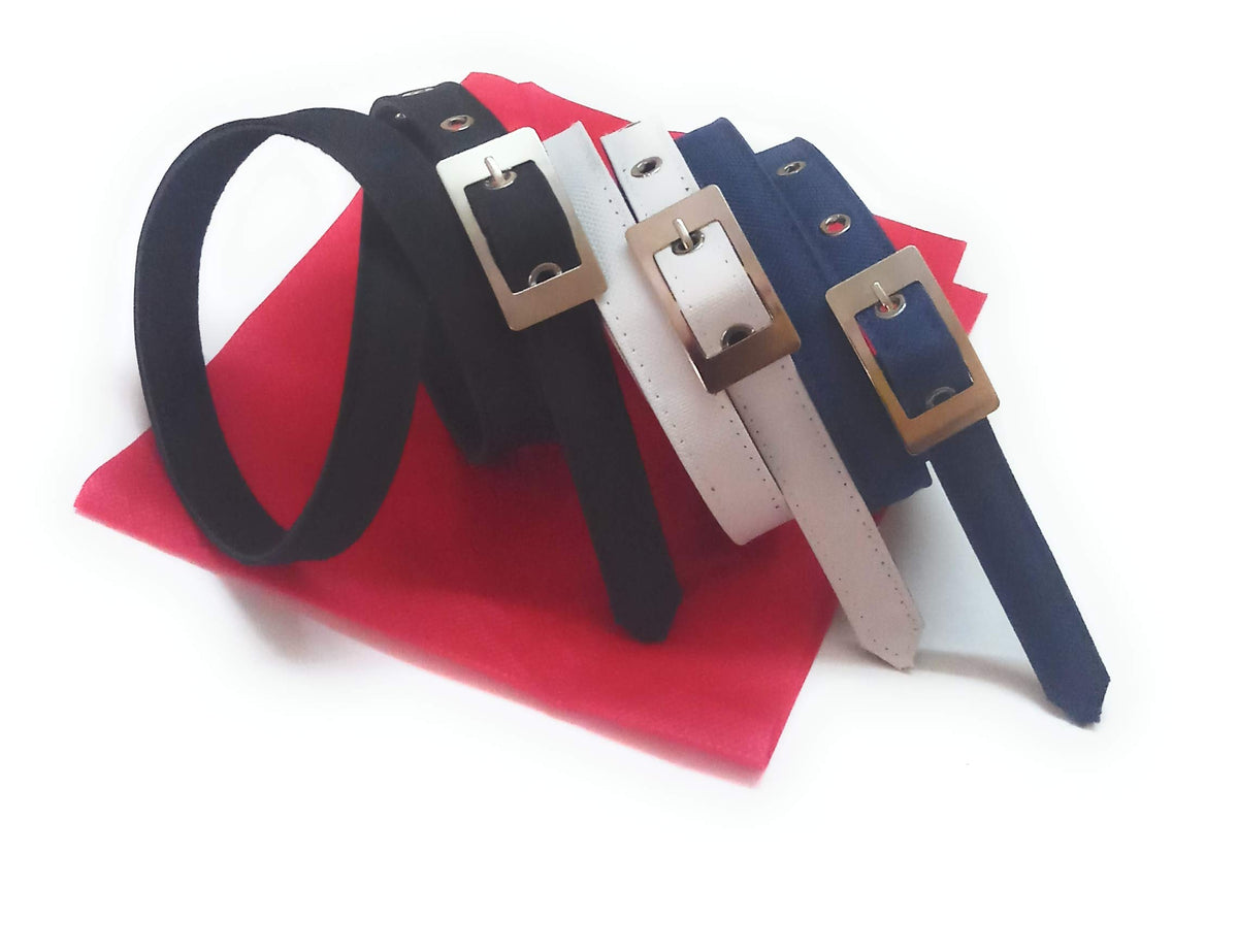 Generic Xxxl Oversize Plus Sizeladies Formal Casual Denim Material Jeans Belt 3Pcs Black White Nevyblue 3