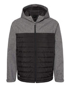 Mens Pinnacle Puffer Body Softshell Hooded Jacket - BLAcK - S(D0102H78MYX)