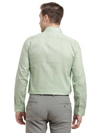 Turtle Men 100% Cotton Slim Fit Light Green Printed Full Sleeve Formal Shirt