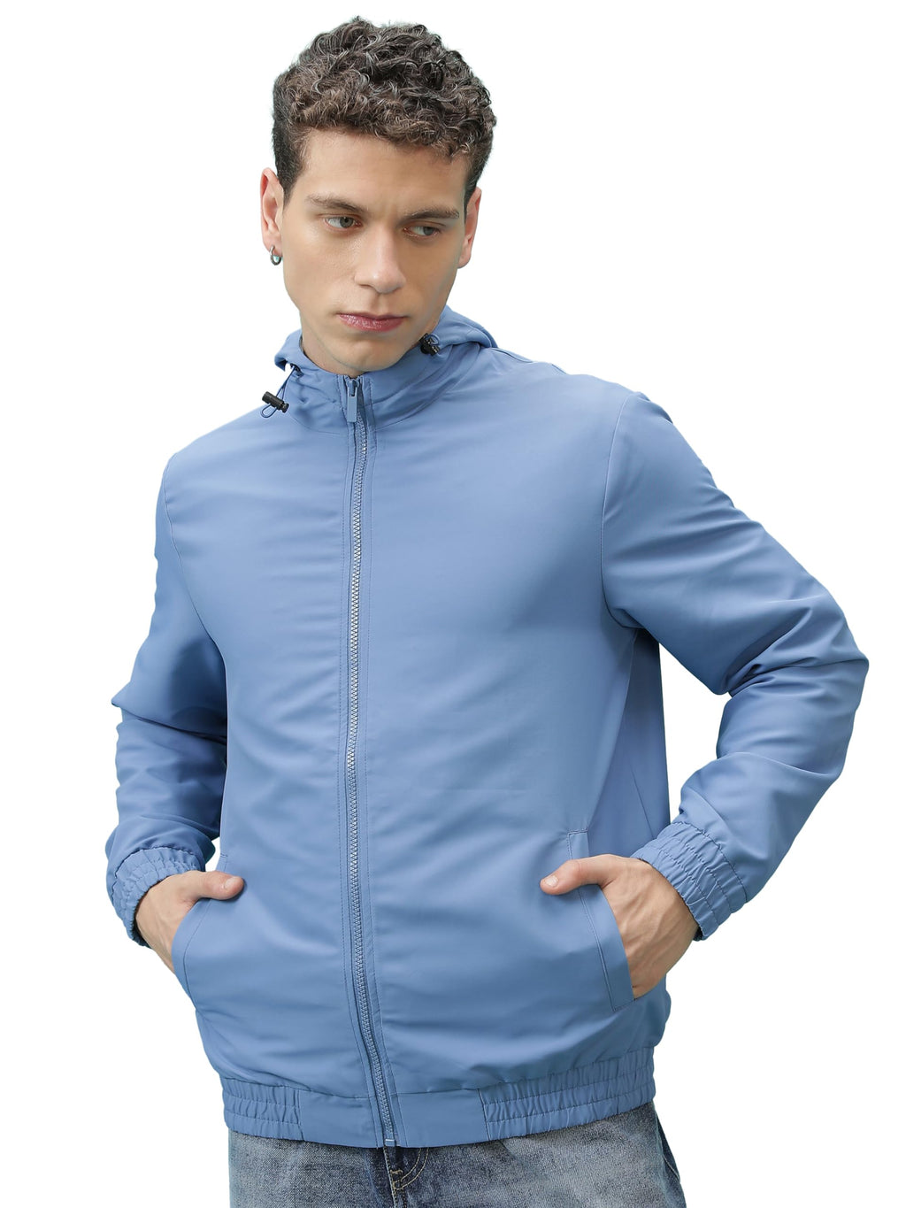 Ketch Polyester Men Regular Fit Blue Jacket (Khjk000131