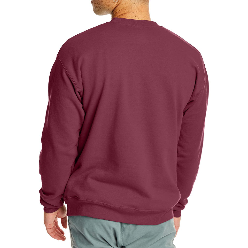 Hanes mens Ecosmart Sweatshirt, Maroon, Small US