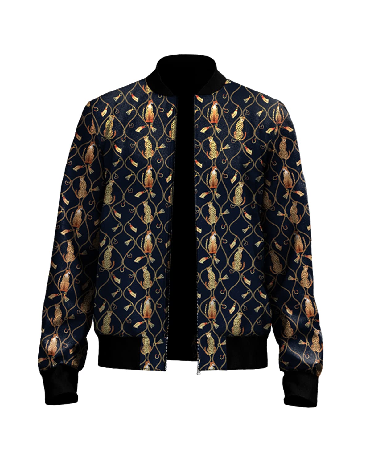 Veirdo Men's Leopard Printed Zip Up Cotton Shacket/Jacket
