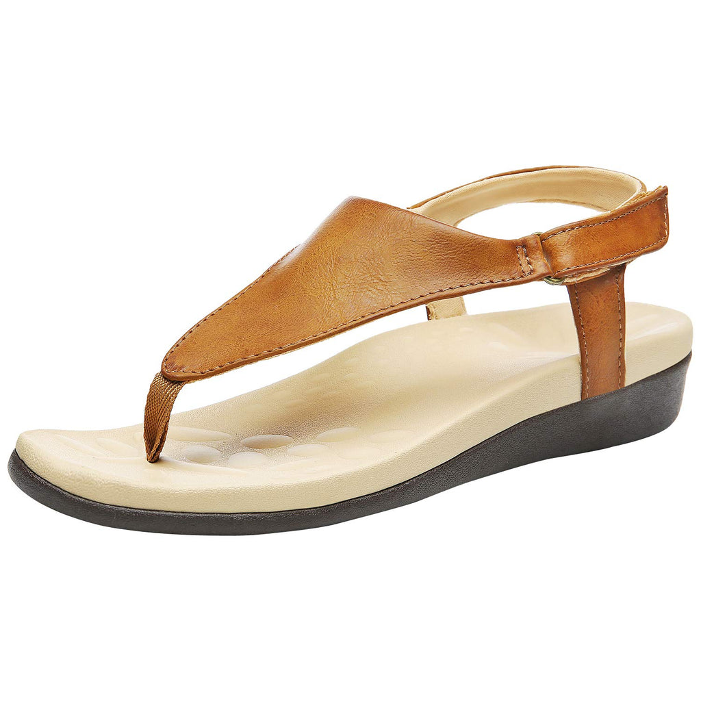 UTENAG Womens Arch Support Sandals Orthotic Adjustable Thong Flip Flops Coffee 7