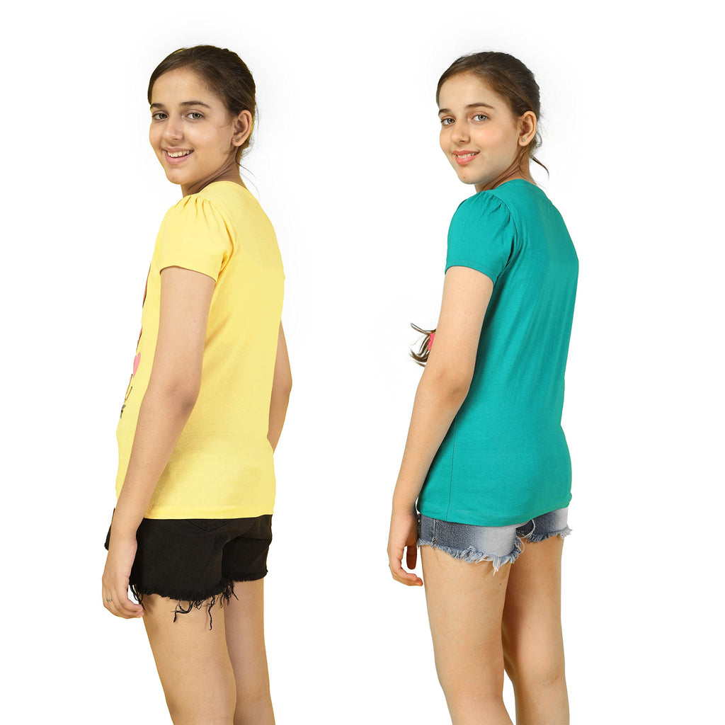 Kyda Kids Girls Cotton Full Sleeve Printed Tops - Multicolor (Pack Of 2)
