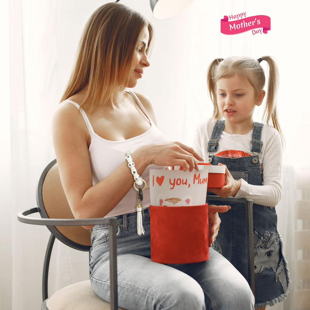 BAOSIWA Women Silicone Keychain Bracelet Beaded Wristlet Key Ring Christmas White Bangle Chains with Leather Tassel