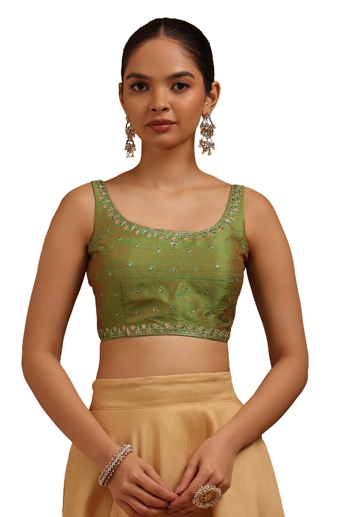 Soch Women Tussar Embroidered Padded Blouse with Zari