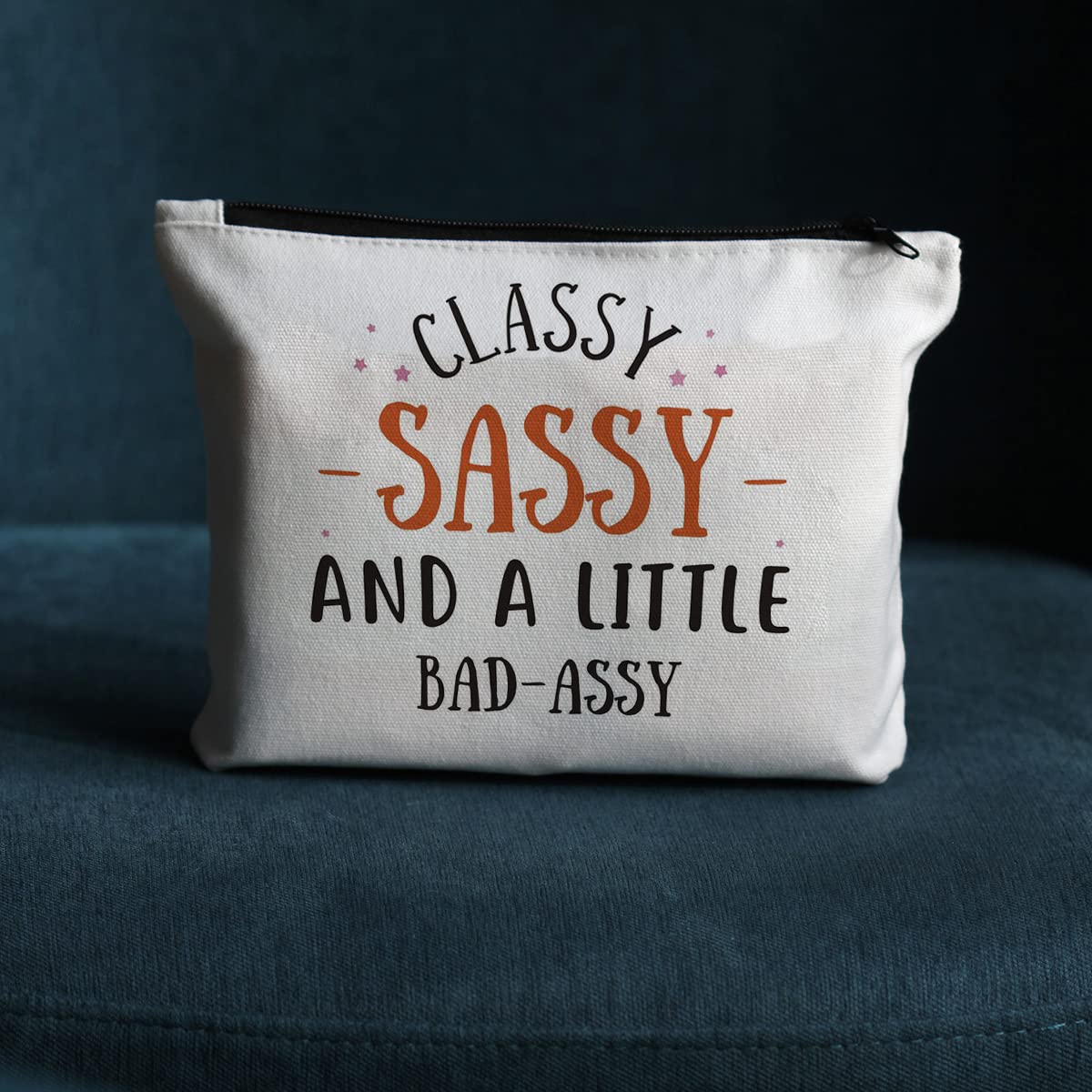 Funny Birthday Gifts for Her Him- Classy Sassy and Bad Assy- Best Friend Makeup Bag- Sister Brother Gifts Female Daughter Funny