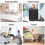 CUBETASTIC Travel Makeup Bag - Large Makeup Pouch Waterproof & Portable Cosmetic Organizer Bag PU Leather Zipper Pouches for Wom